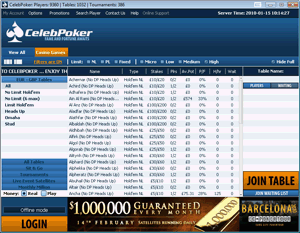 celeb poker lobby